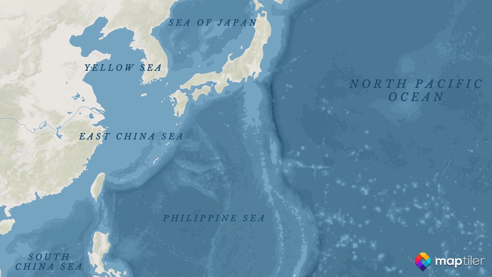Bathymetry map of oceans and sea floors