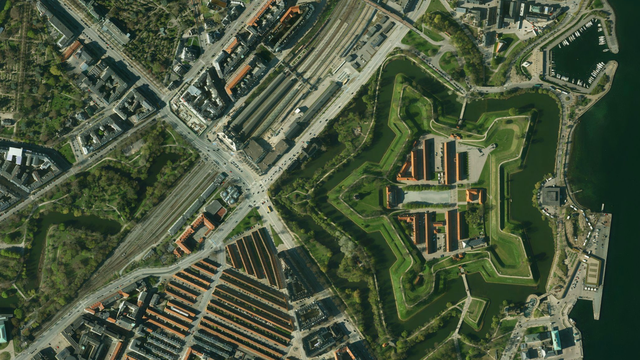 Satellite map of Denmark